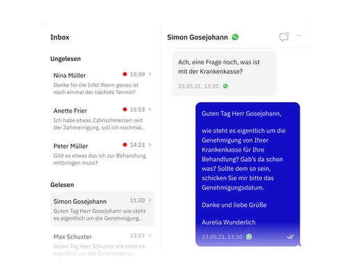 Patientenkommunikation (WhatsApp & SMS) – Sanos Services GmbH