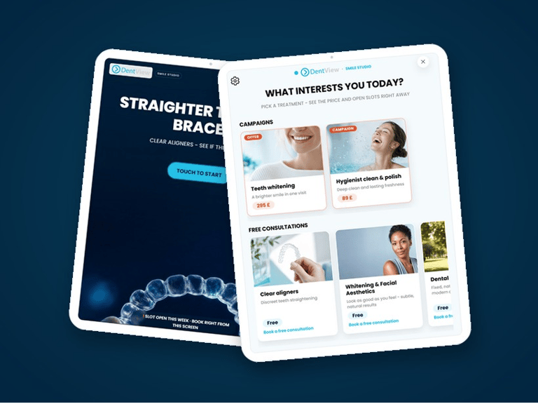 DentView Smile Studio - waiting room screen app von DentView Oy