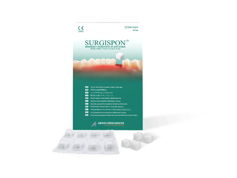 SURGISPON® Dental - Absorbable haemostatic gelatin sponge von Aegis Lifesciences Pvt Ltd